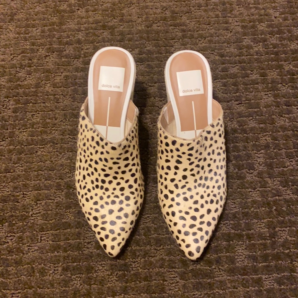 Dolce Vida, leopard print, mohair, mule
